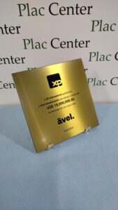 Placa Inox com base acrílico